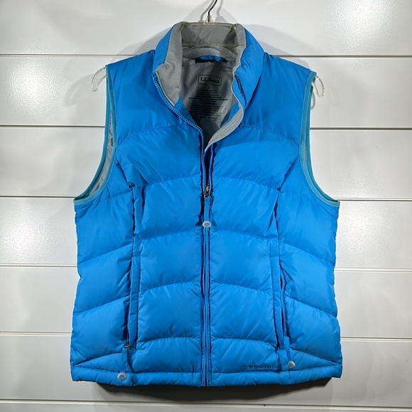 L.L. Bean Vest womens size Small blue puffer goose down zip up - Picture 5 of 7